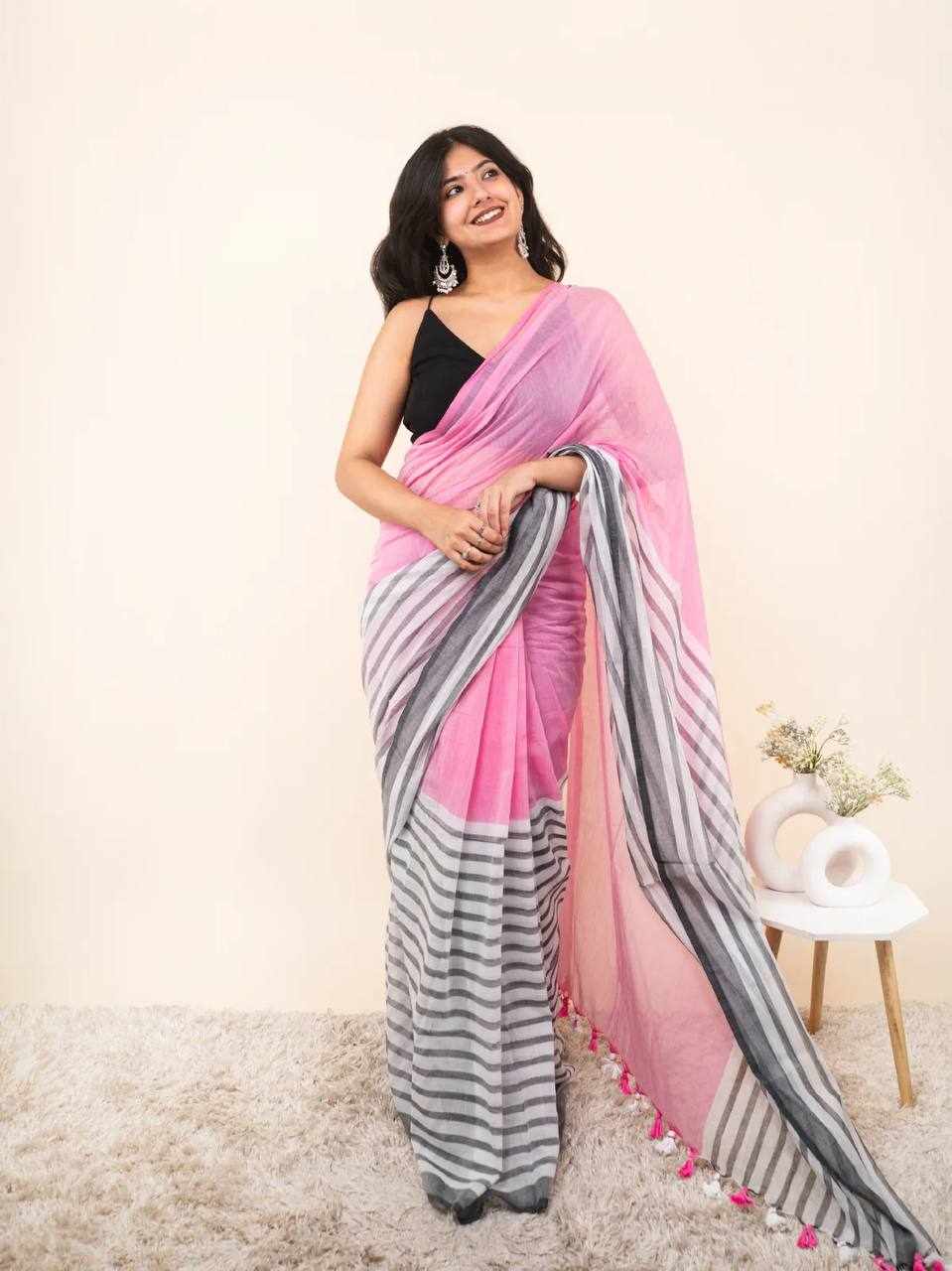 Premium Linen Cotton Saree    (KPW 440)