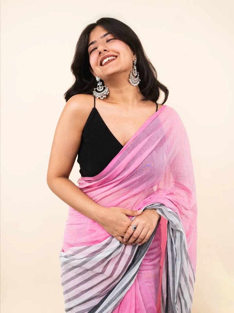 Premium Linen Cotton Saree    (KPW 440)
