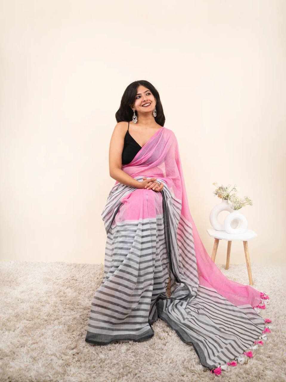 Premium Linen Cotton Saree    (KPW 440)
