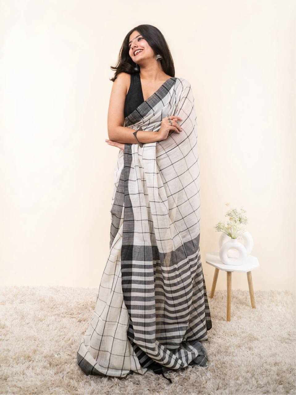 Premium Linen Cotton Digital Printed Saree    (KPW 431)
