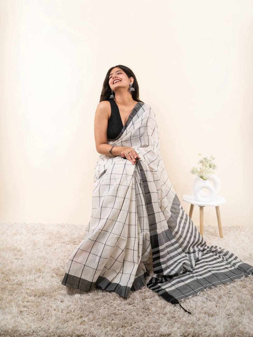 Premium Linen Cotton Digital Printed Saree    (KPW 431)