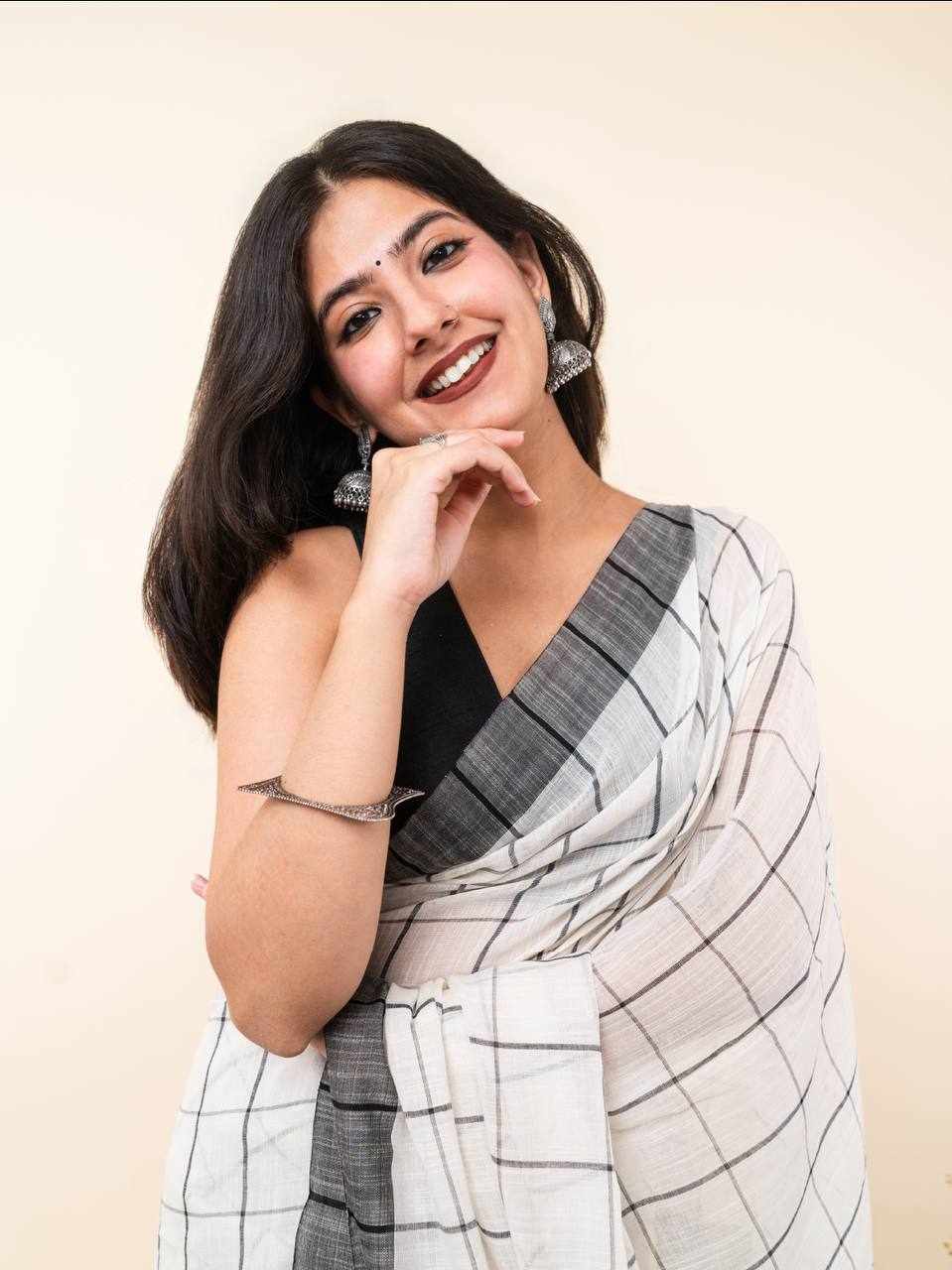 Premium Linen Cotton Digital Printed Saree    (KPW 431)
