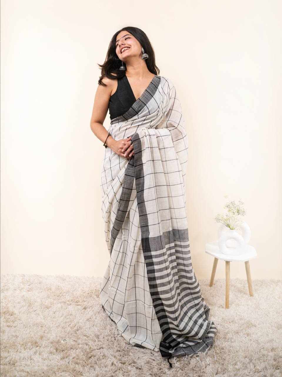 Premium Linen Cotton Digital Printed Saree    (KPW 431)