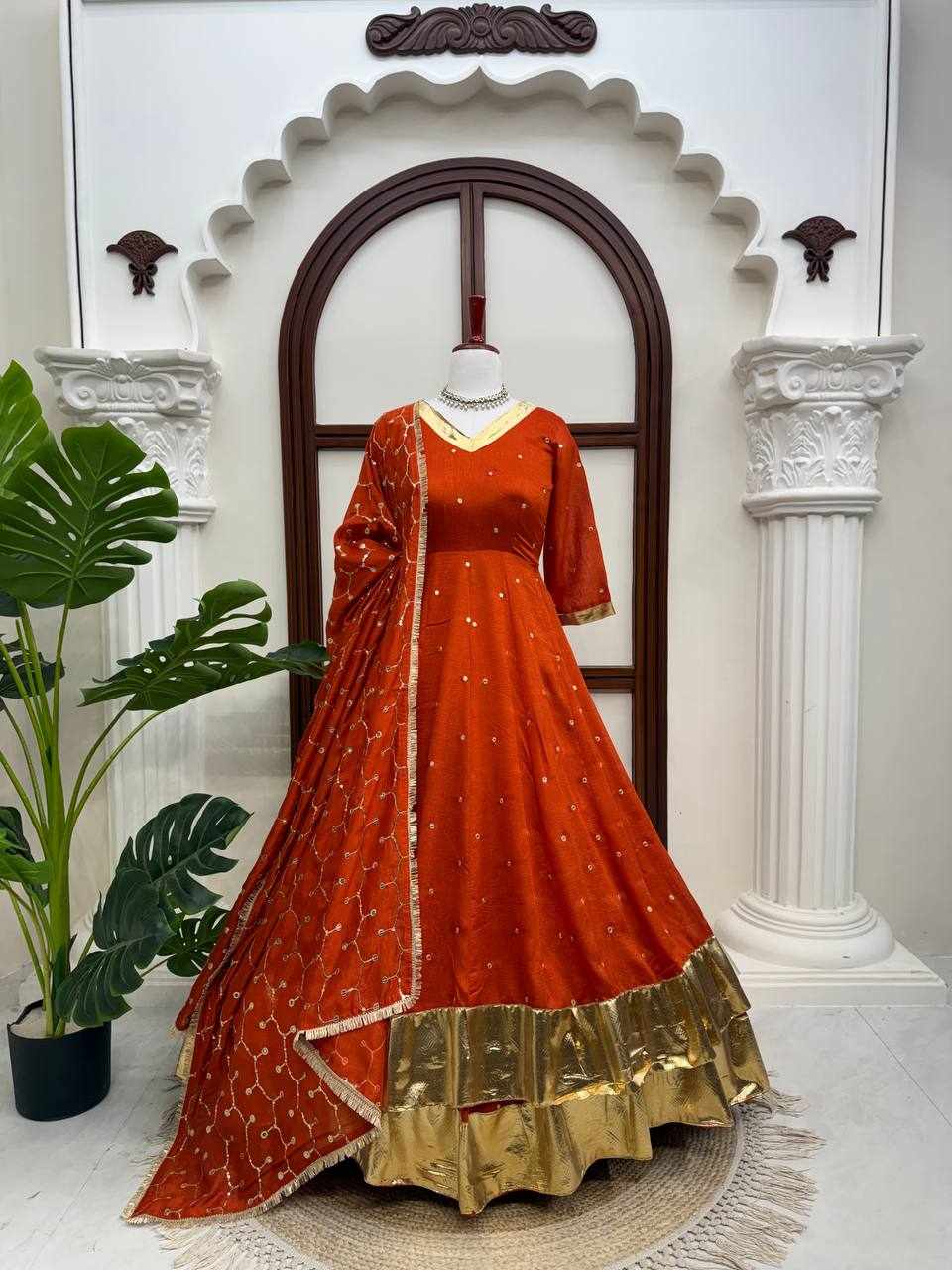 Royal Orange Anarkali Set    RTC 6075