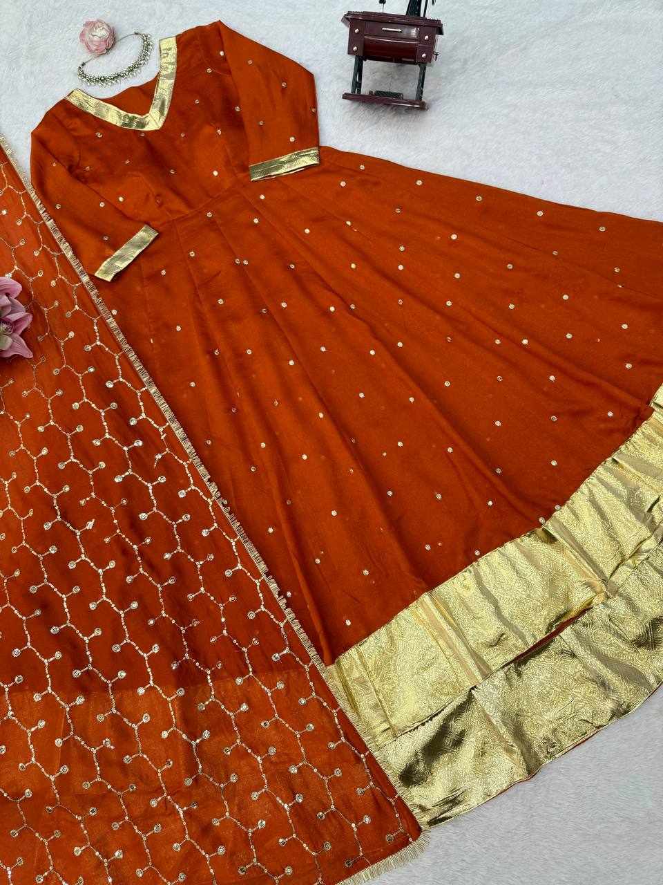 Royal Orange Anarkali Set    RTC 6075