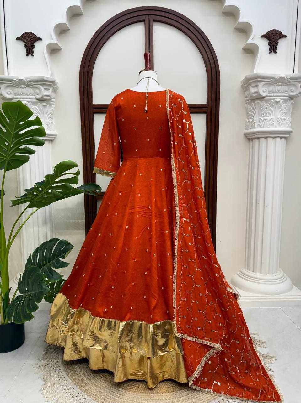 Royal Orange Anarkali Set    RTC 6075